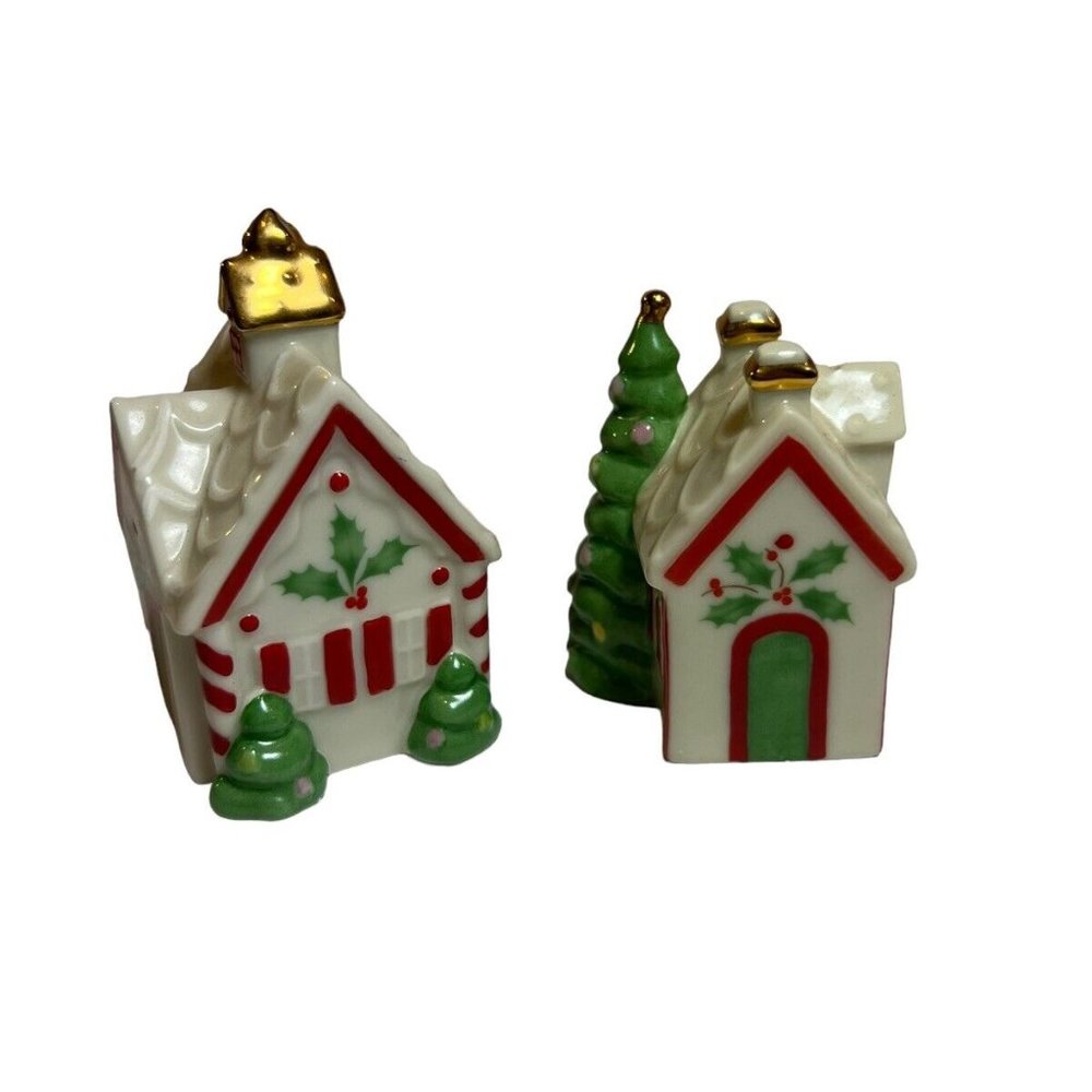 Lenox Holiday Gingerbread Houses Salt and Pepper Set - No Box